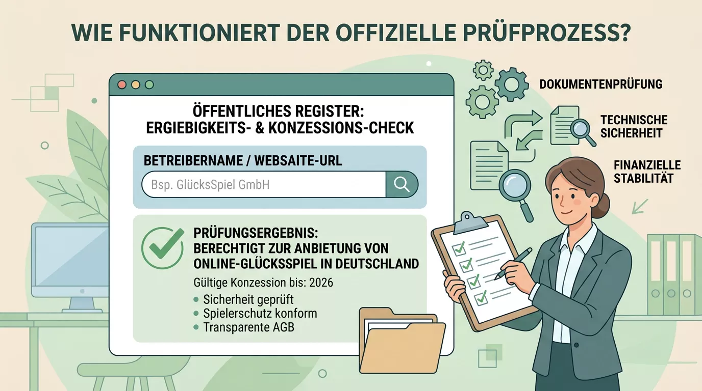 Ruhiger Schreibtisch mit Notizen zu OASIS, Prüfung und Spielerschutz